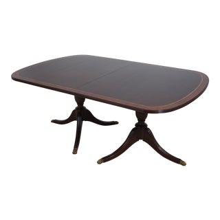 Henkel Harris Model 2207 Banded Mahogany Dining Table For Sale