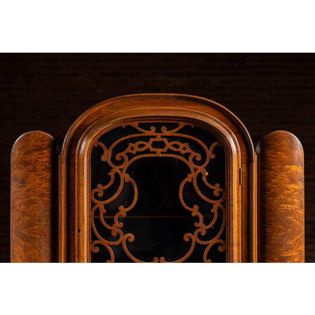 Brown Vintage Rococo Revival Arched-Top Display Cabinet For Sale - Image 8 of 18