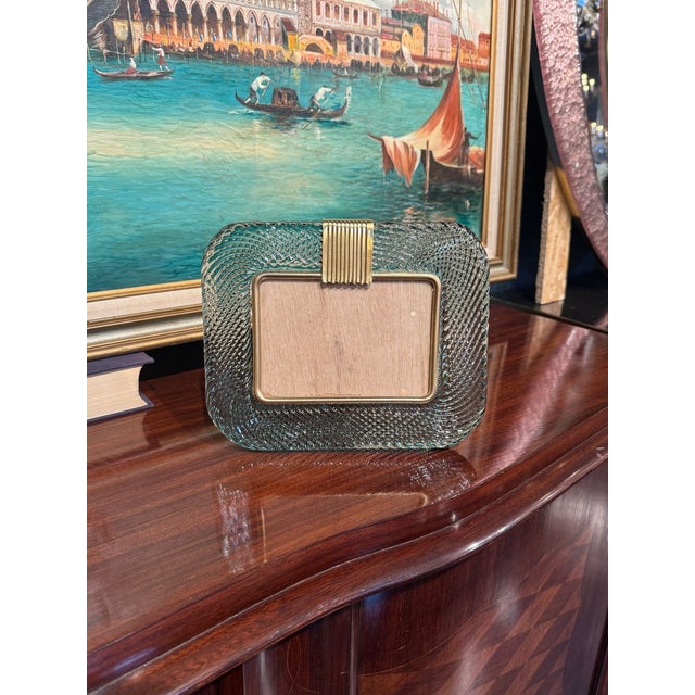 Modern Italian Murano Fontana Green Picture Frame For Sale - Image 3 of 6
