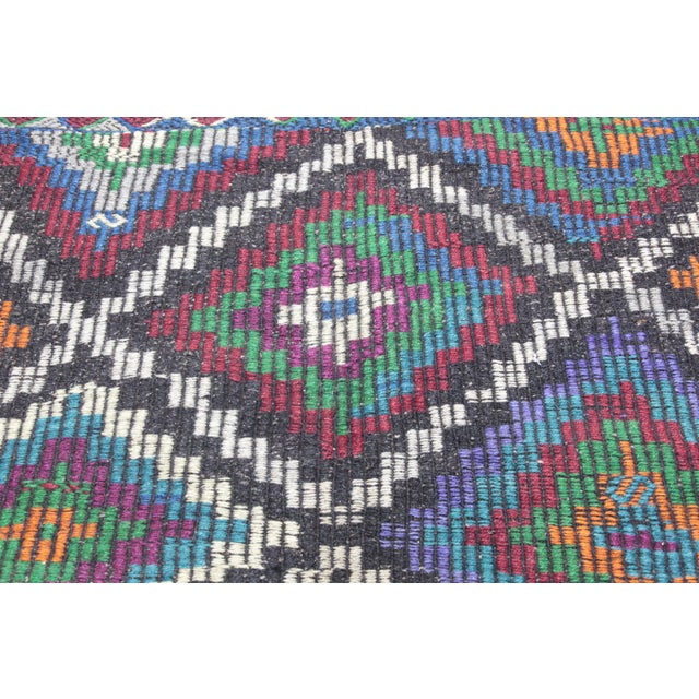 Mid-Century Modern Tribal Flatweave Goat Wool Kilim Rug - 9' 2'' X 5' 7'' For Sale - Image 3 of 13