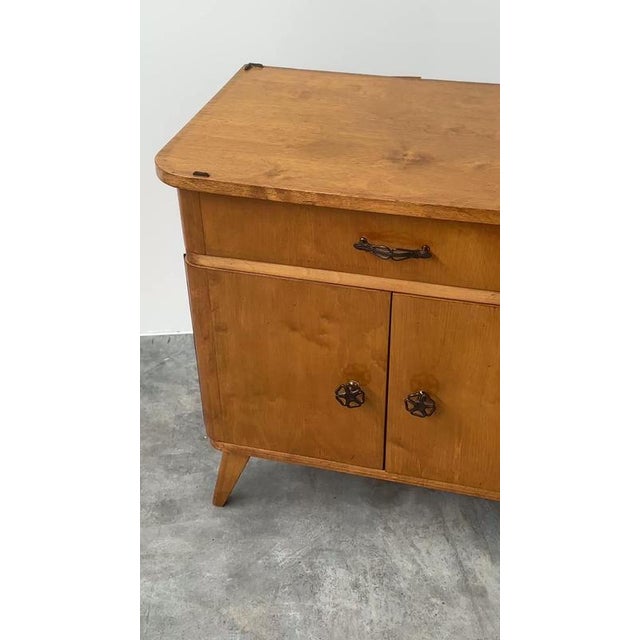 Mid-Century Bedside Cabinets with Compass Legs, 1950s, Set of 2 For Sale - Image 12 of 13