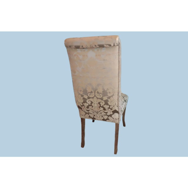 Green & Teal Damask Dining Chair For Sale - Image 4 of 8
