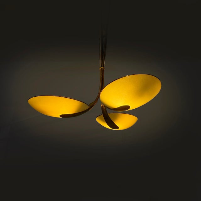 Mid-Century Modern Mid-Century Modern Italian Chandelier in Glass and Brass, 1950s For Sale - Image 3 of 18