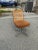 Lovely Wicker and Chrome Swivel Desk/Vanity Chair made by Daystrom Furniture Company. The upholstery is suede-like and in...