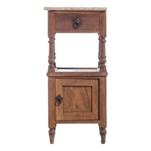 Portuguese Bedside Table in Chestnut Wood For Sale