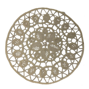 Vintage Handmade Round Doilies Fine Crochet White Cream Ivory French