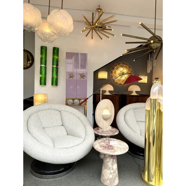 Contemporary Pair of Brass and Green Murano Glass Sconces, Italy For Sale - Image 10 of 12