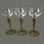 Vintage Four Venetian Hand Blown Twisted Olive Green Glass Stem Liquor Glasses For Sale - Image 4 of 9