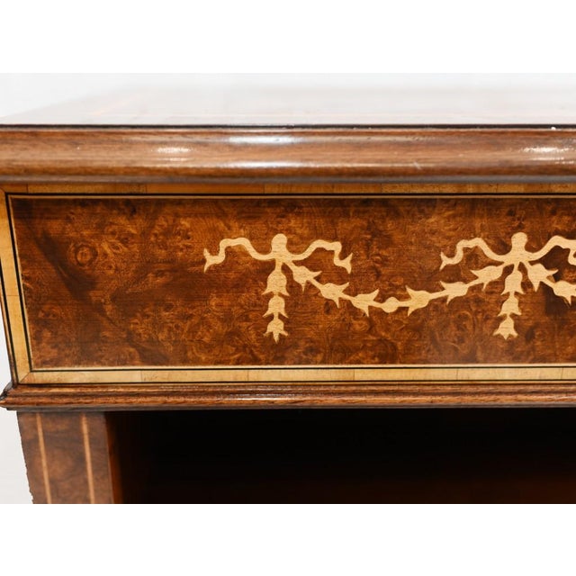 Brown Regency Open Bookcase with Walnut Sheraton Inlay For Sale - Image 8 of 11