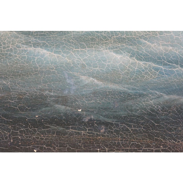 Early 20th Century Antique Maritime British Steam Ship Seascape Oil Painting Birdseye Maple 27", Framed For Sale - Image 9 of 12