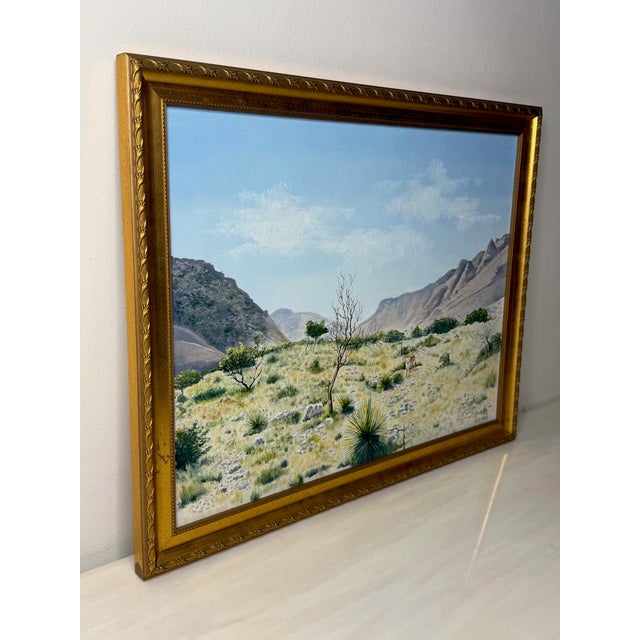 Realism Southwestern Landscape Chisum Trail New Mexico Signed Oil Painting Dated 2002 Signed For Sale - Image 10 of 18
