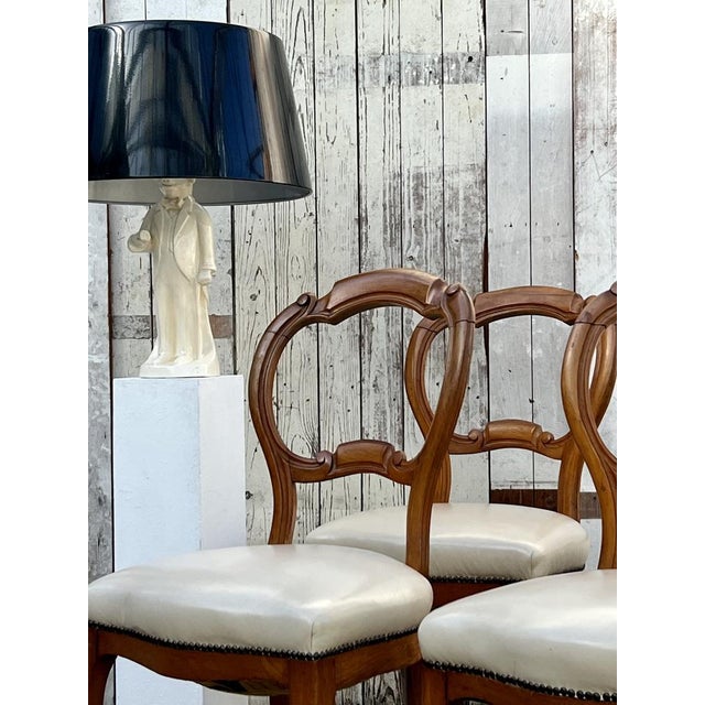 Rococo Antique Rococo Revival Style Dining Chairs in Mahogany, 1860, Set of 4 For Sale - Image 3 of 8