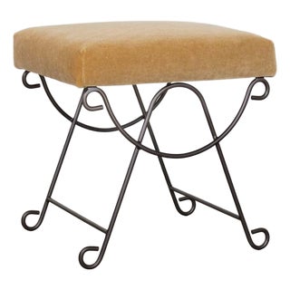 Panoplie Iron Loop Stool, Camel Mohair For Sale