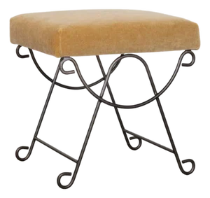 Panoplie Iron Loop Stool, Camel Mohair