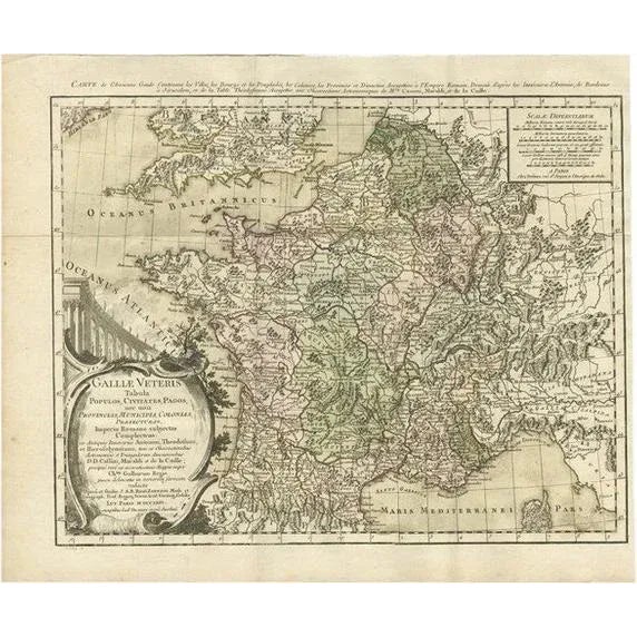 Mid 18th Century Antique Map of Ancient France by Zannoni, 1765 For Sale - Image 5 of 5