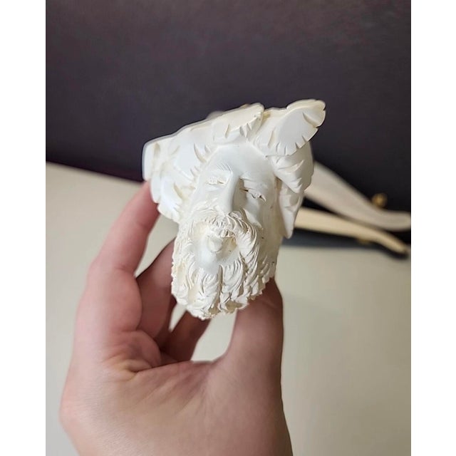 Enjoy the ultimate smoking experience with this exquisite Laughing Bacchas Carved Block Meerschaum Turkish Pipe. Crafted...