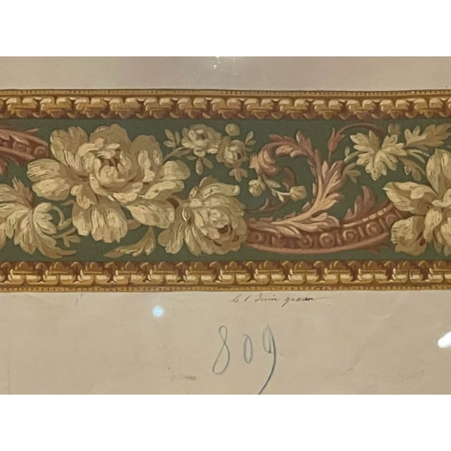 Original Antique French Hand Painted Floral Strike-Off For Sale In Los Angeles - Image 6 of 13