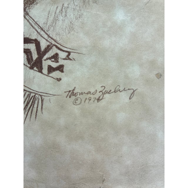 1970s Set of Three Signed 1972 Inuit-Themed Sepia Prints on Aged Paper — Authentic Patina, Designer Wall Art For Sale - Image 5 of 8