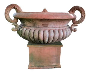 Vintage Enzo Zago Terra Cotta Pot on Pedestal