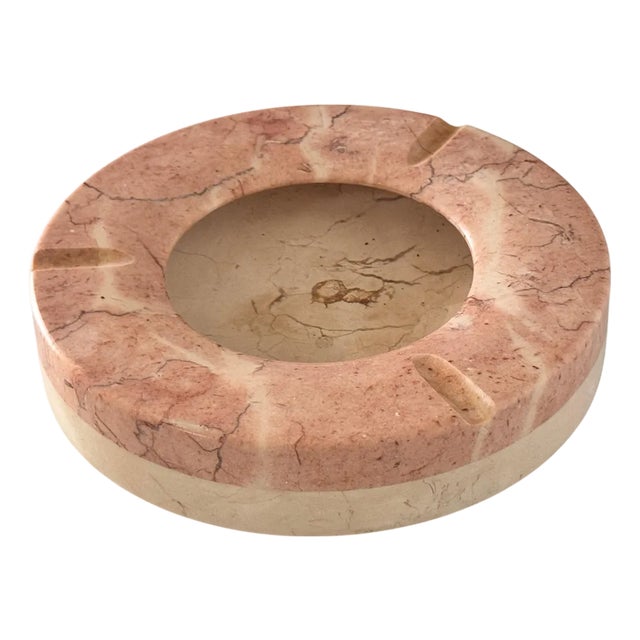 Large Italian Pink Marble Ashtray, 1960s For Sale