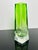 Glass 20th Century Green Uranium Art Glass Vase with Hand-Engraved Floral Décor from Moser Karlsbad, Czechoslovakia For Sale - Image 7 of 11