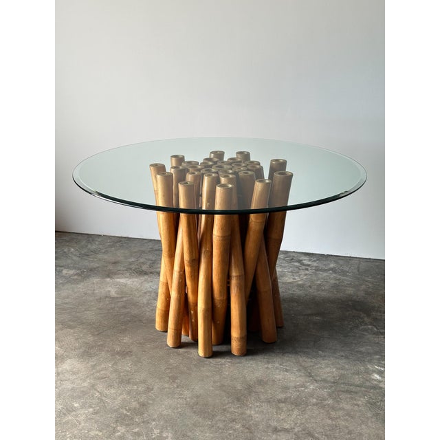 Bundled Bamboo Glass-Top Dining Table, Attributed to Budji Layug, 1970s For Sale - Image 14 of 17