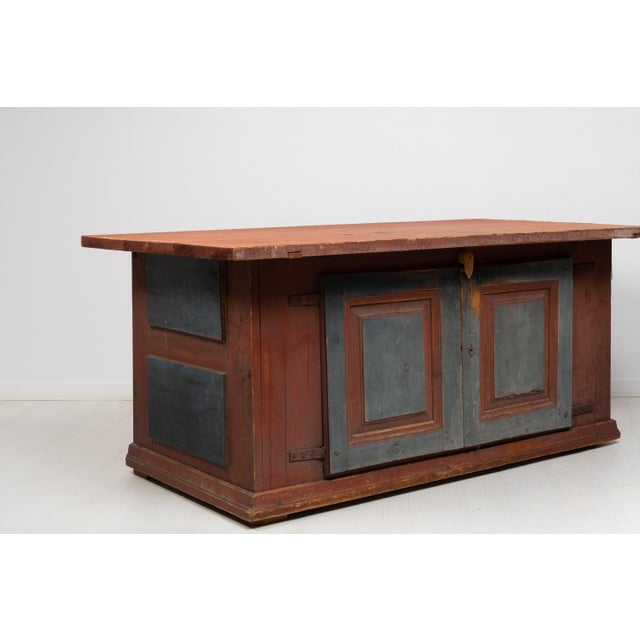 Brown Large 19th Century Swedish Folk Art Side Table For Sale - Image 8 of 18