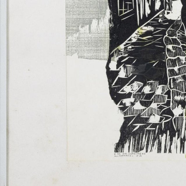Modern António Soares, Street, 20th Century, Woodcut For Sale - Image 3 of 6