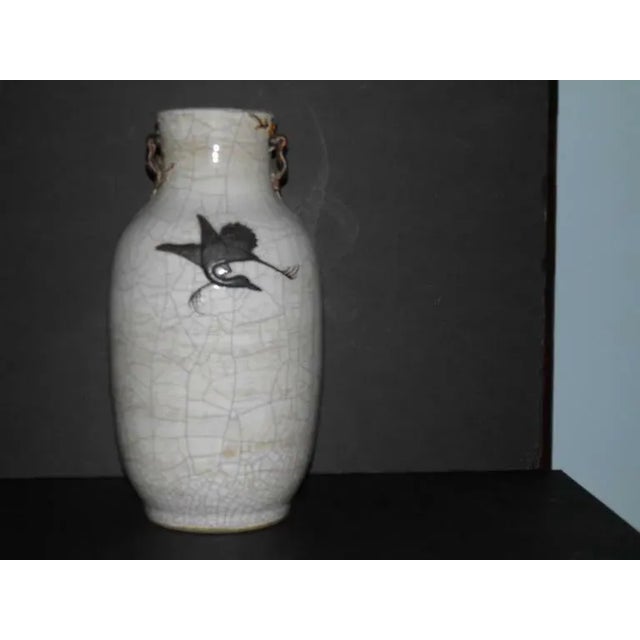 Chinese Chinese Qing Dynasty Celadon Crackleware Dragon Baluster Vase With Provenance For Sale - Image 3 of 7