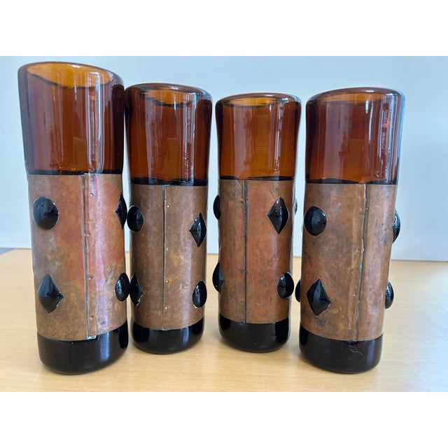 1970s Mid Century Felipe Derflingher Brutalist Tumblers - Set of 4 For Sale - Image 5 of 7