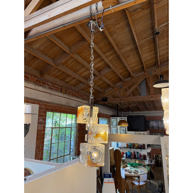 Glass Toni Zuccheri for VeArt Murano 3 Light Pendant, Italy, 1970s For Sale - Image 7 of 11
