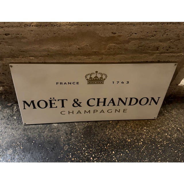 Mid-Century Modern Vintage Moet & Chandon Sign, 1950s For Sale - Image 3 of 6