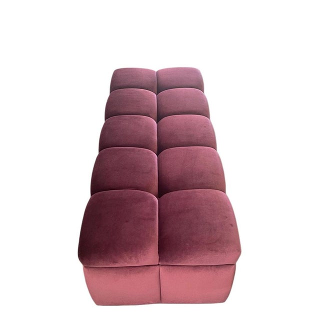 Tufted Storage Ottoman in Burgundy Velvet by Naula Design For Sale - Image 6 of 6
