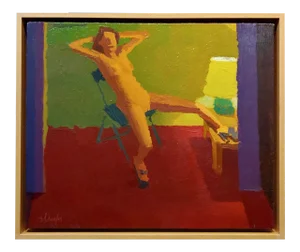 Alex Schaefer -Nude Female Relaxing at Home -Oil Painting