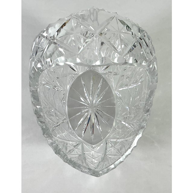 Glass Superior, Large, Cut Crystal Brides Basket-(The Best of Its Form) For Sale - Image 7 of 8