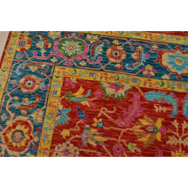 Textile Anatolia Rug 9’2” X 11’10” Red Wool Modern Hand-Knotted Oriental Carpet For Sale - Image 7 of 15