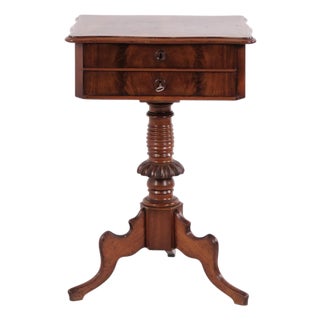 Hand-Polished Mahogany Pedestal Table, 1860s For Sale