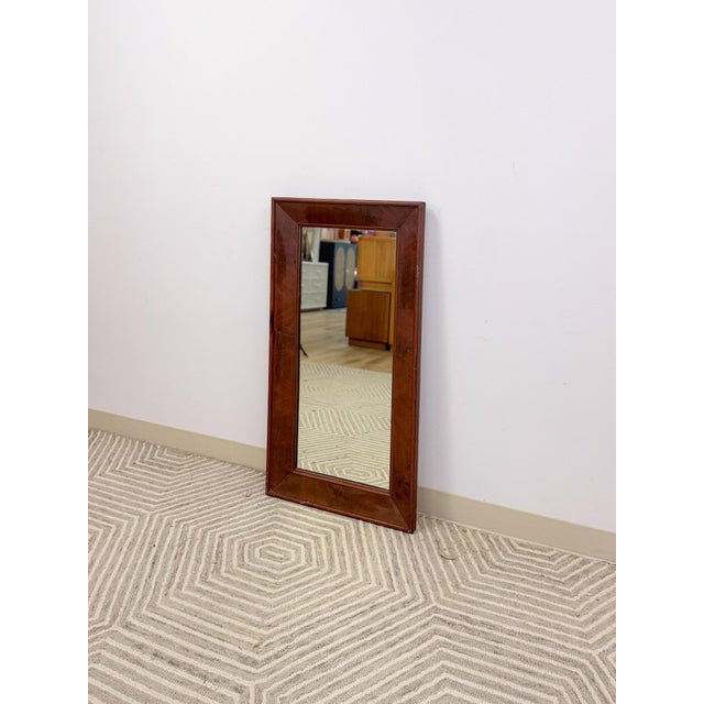 Vintage MCM Tigerwood Inlay Rectangular Mirror Mid-Century Rare Find For Sale In Tampa - Image 6 of 7