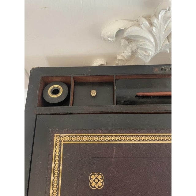 Victorian Burr Walnut Brass Bound Writing Box, 1878 For Sale - Image 9 of 14