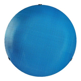 21st Century Large Concave Disc in Blue Glass by Roberto Giulio Rida, Italy For Sale