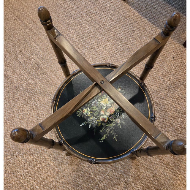 Mid-Century Modern Two-Tier Bamboo Accent Table For Sale - Image 3 of 5