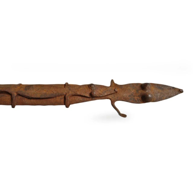 Vintage Old Dogon Iron Lizard Figure For Sale - Image 4 of 9