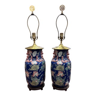 Kaiser Kuhn 1960s Vintage Chinoiserie Lamp Pair For Sale