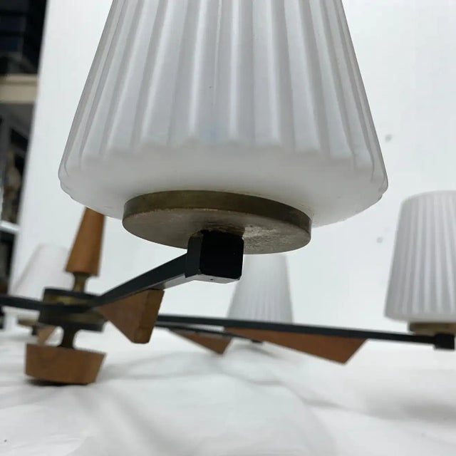 1960s Mid-Century Modern Stilnovo Style Italian Chandelier For Sale - Image 9 of 13