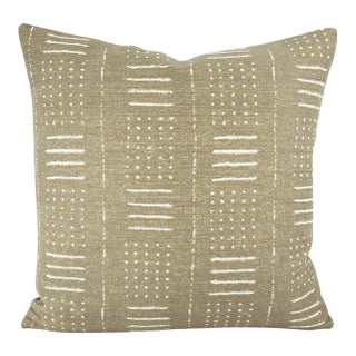 Contemporary Pindler Mudcloth in Natural Pillow Cover For Sale
