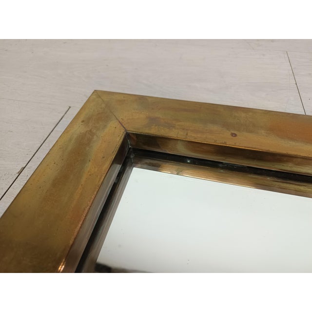 Vintage Brass Mirror, 1970s For Sale - Image 9 of 15
