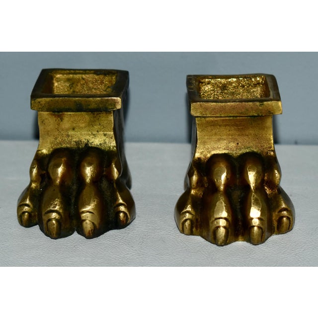 Antique French Empire Brass Claw Feet Ormolu For Sale - Image 4 of 12