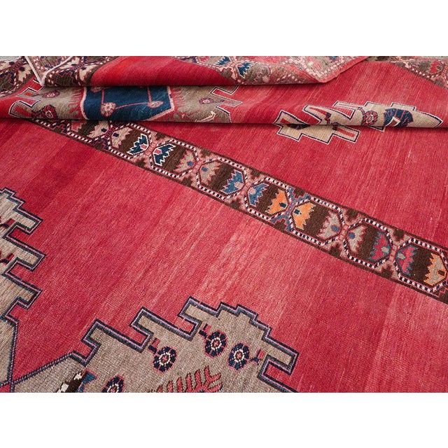 Raspberry Red Galerie Shabab Collection Mid-20th Century Turkish Anatolian Room Size Carpet For Sale - Image 8 of 8
