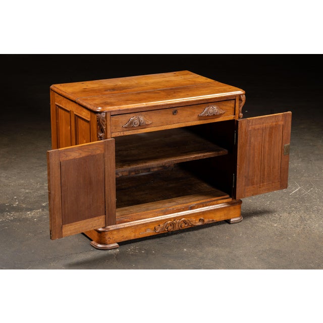 Late 19th Century Antique Carved Wooden Lowboy Storage Cabinet For Sale - Image 5 of 10