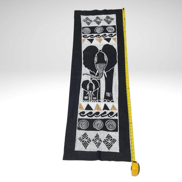 Early 20th Century Black African Handprinted Table Runner For Sale - Image 4 of 13